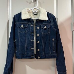 Denim Jacket with Sherpa Collar
